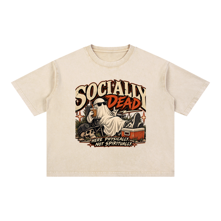 Mineral Wash Boxy Cotton T-Shirt