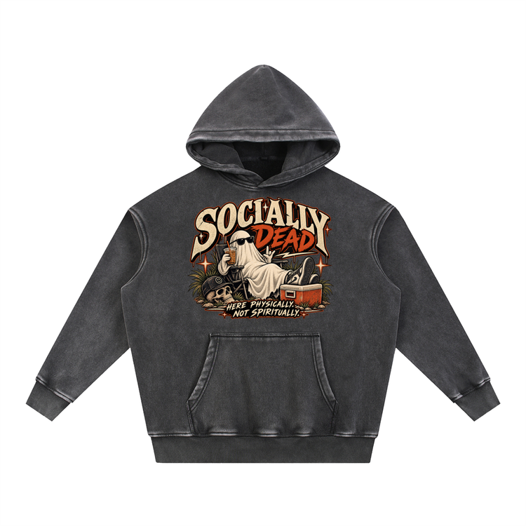 Snow Wash Fleece Oversize Hoodie