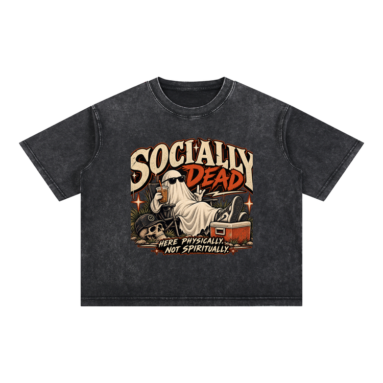 Mineral Wash Boxy Cotton T-Shirt